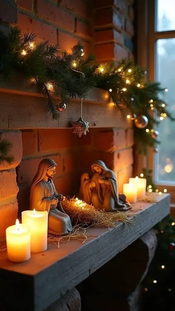 peaceful traditional nativity scene