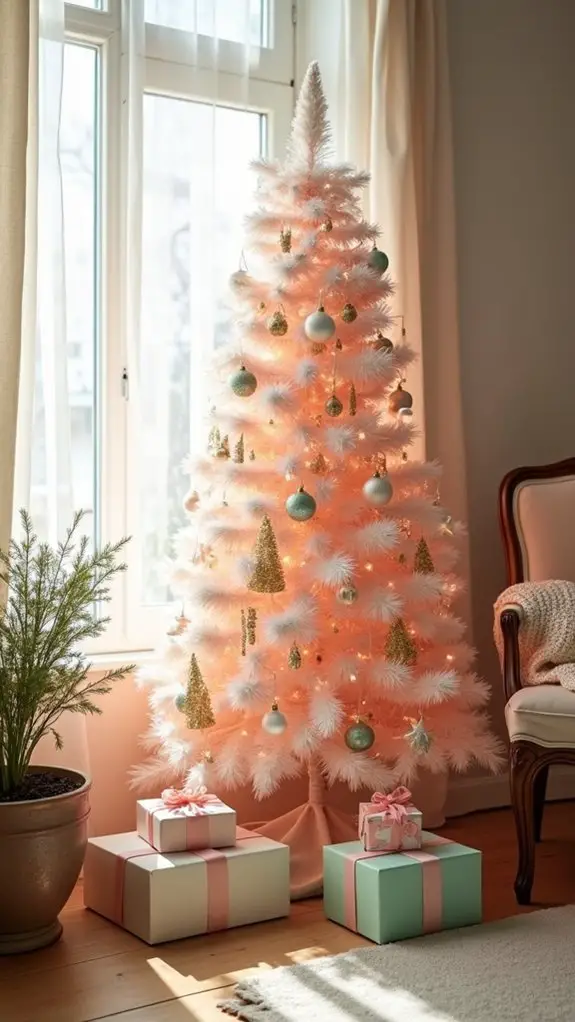 peachy pastel christmas decor