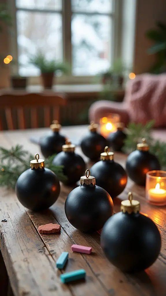 personalized festive chalkboard ornaments