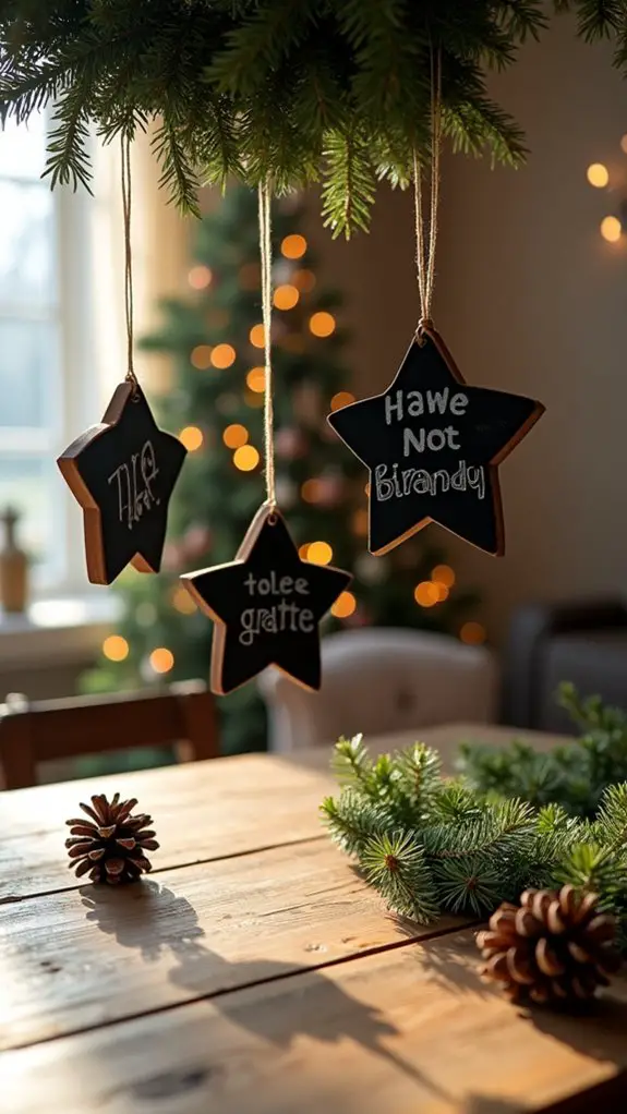 personalized holiday chalkboard ornaments