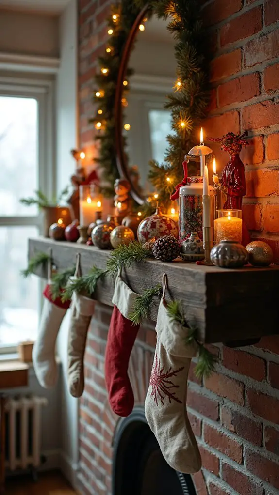personalized holiday mantle decor