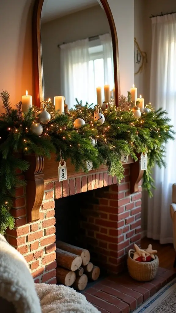 personalized holiday mantle decor