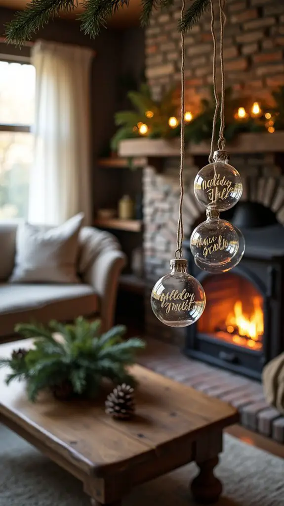 personalized holiday message ornaments