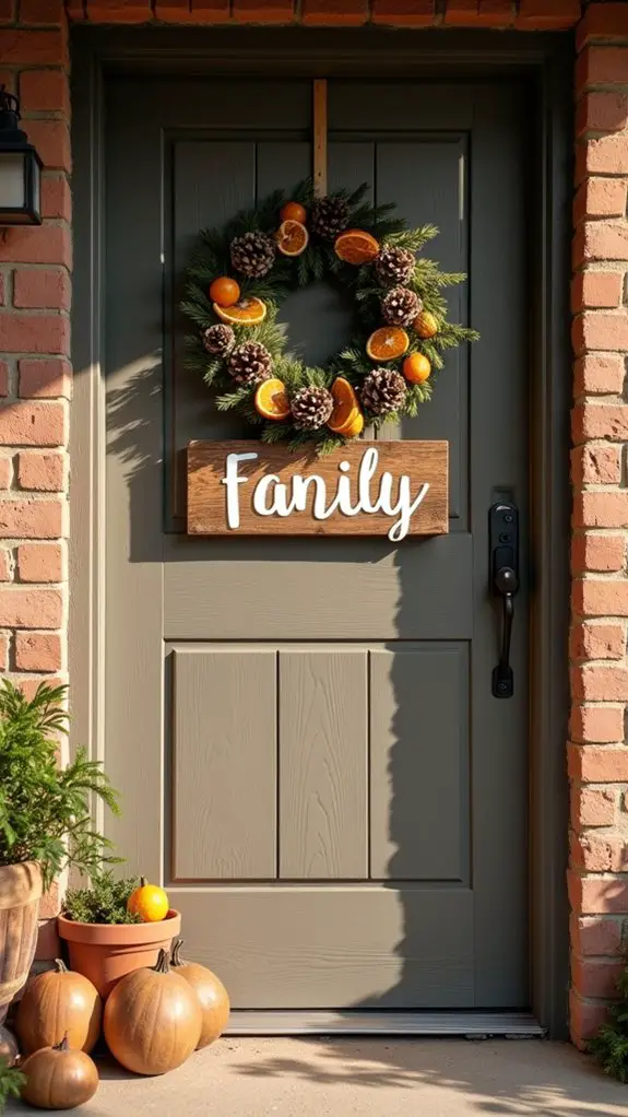 personalized rustic family wreath