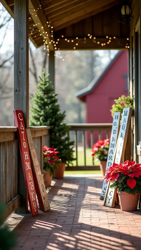 personalized rustic holiday signs