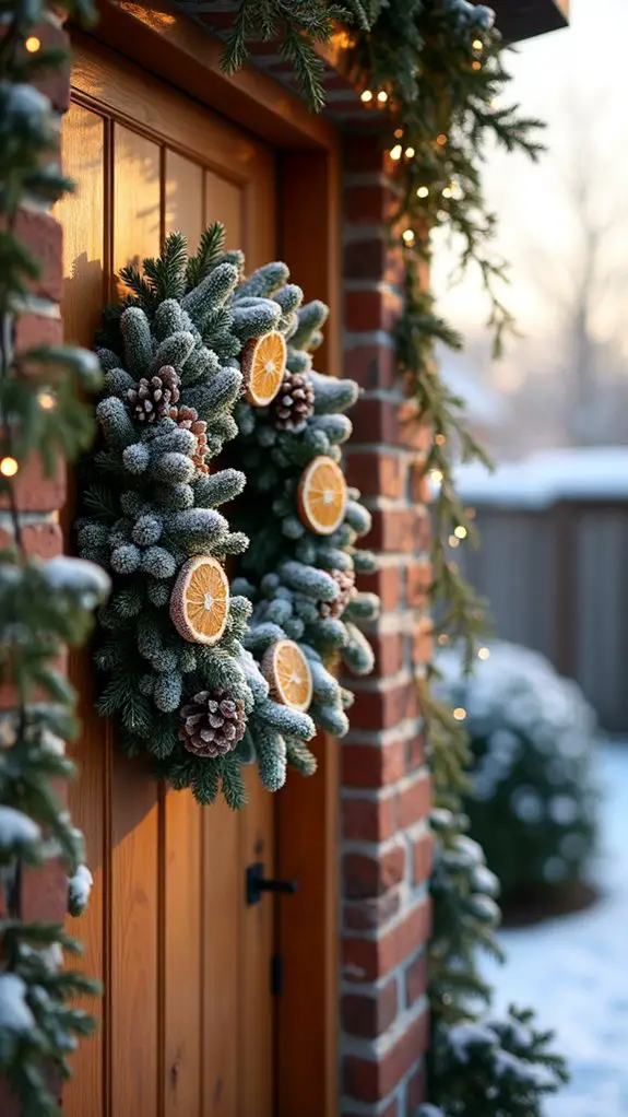 personalized snowy holiday wreath