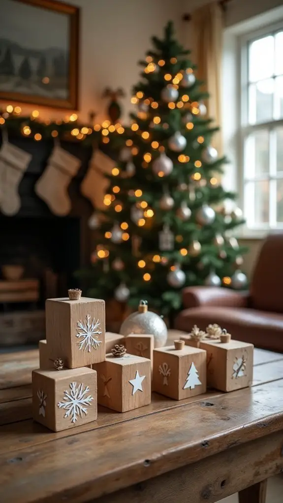 personalized wooden block ornaments