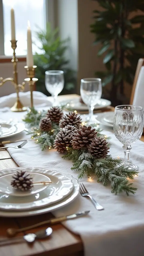 pinecone accents enhance decor