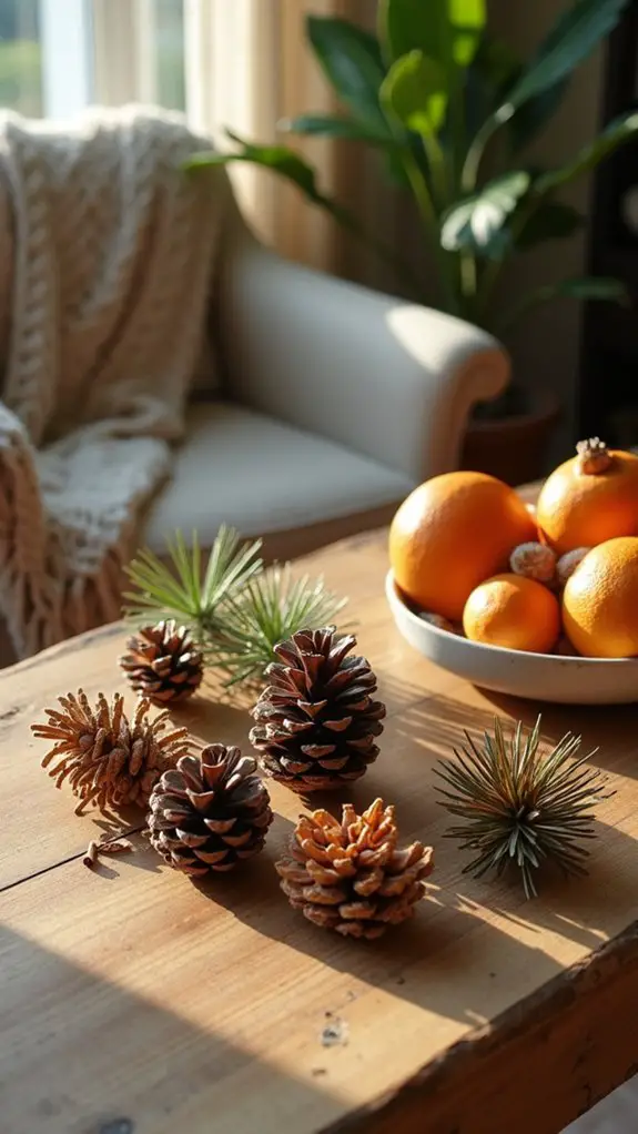 pinecone accents for decor