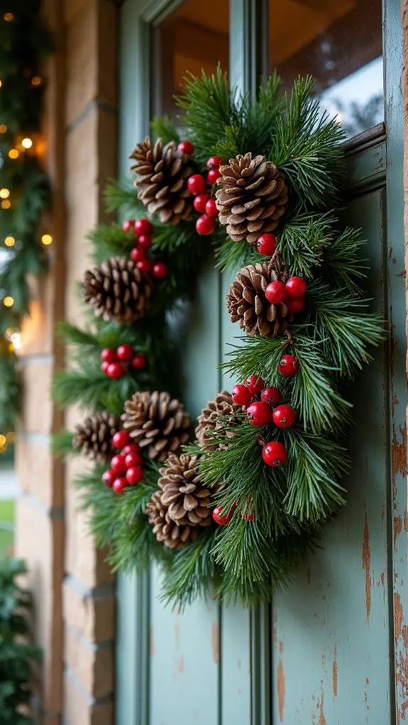 pinecone and berry decor