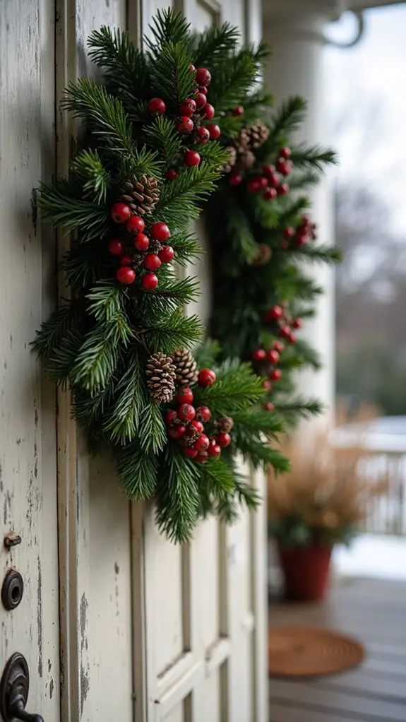 pinecone and berry wreath