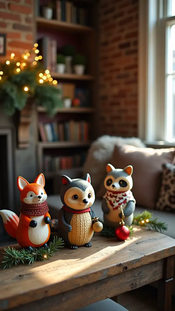 playful holiday animal figurines