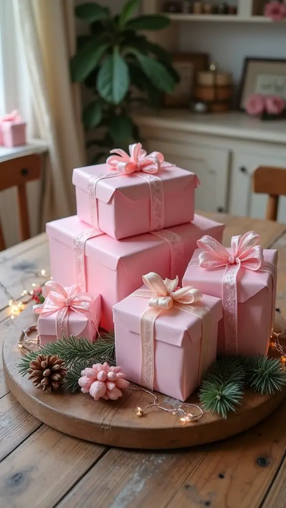 playful pink gift boxes