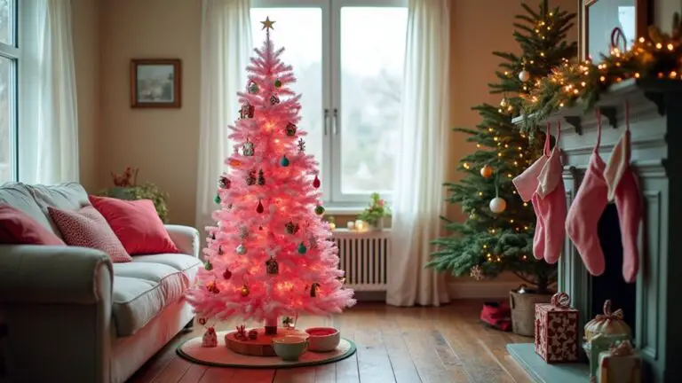 22 Whimsical Pink Christmas Tree Ideas That Add a Playful Holiday Touch playful pink holiday decor