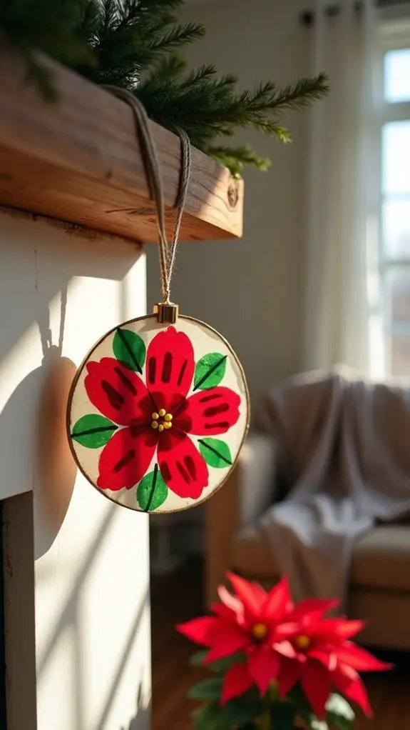 poinsettia handprint ornament craft