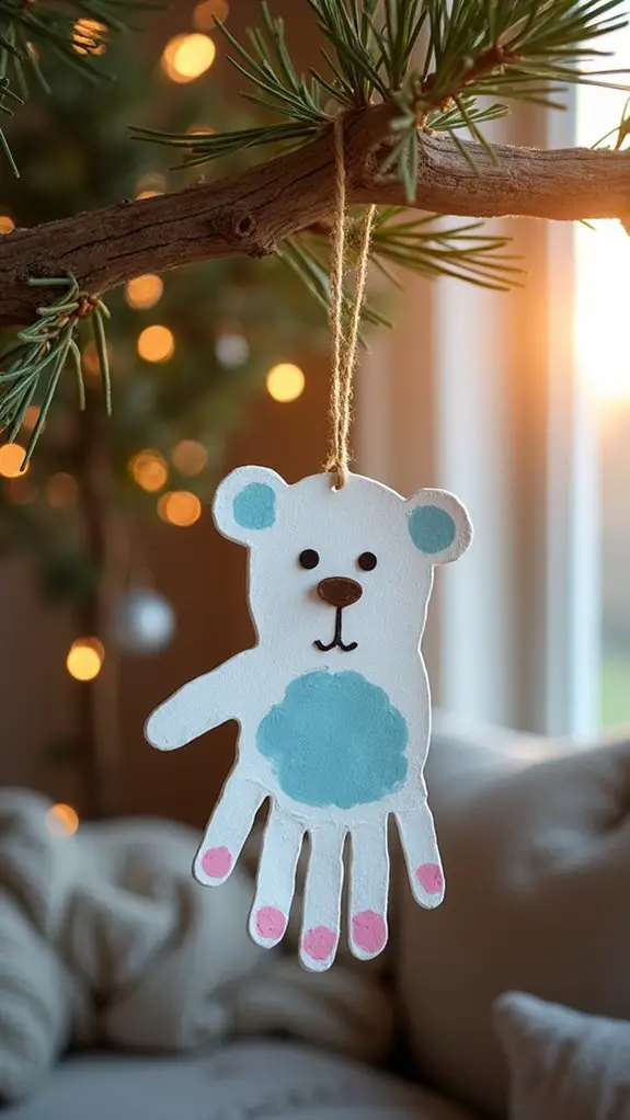 polar bear handprint craft
