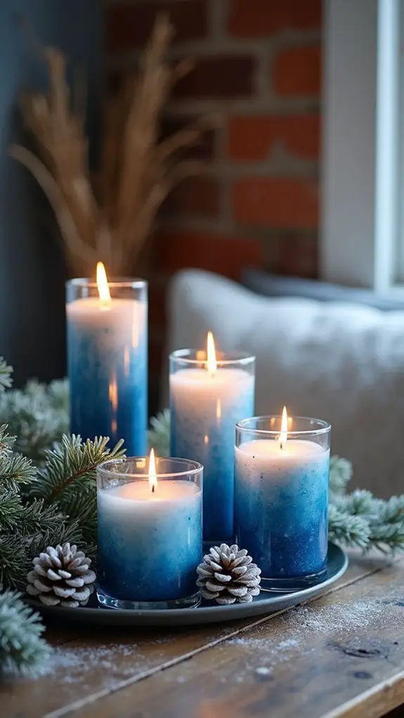 radiant blue candle holders