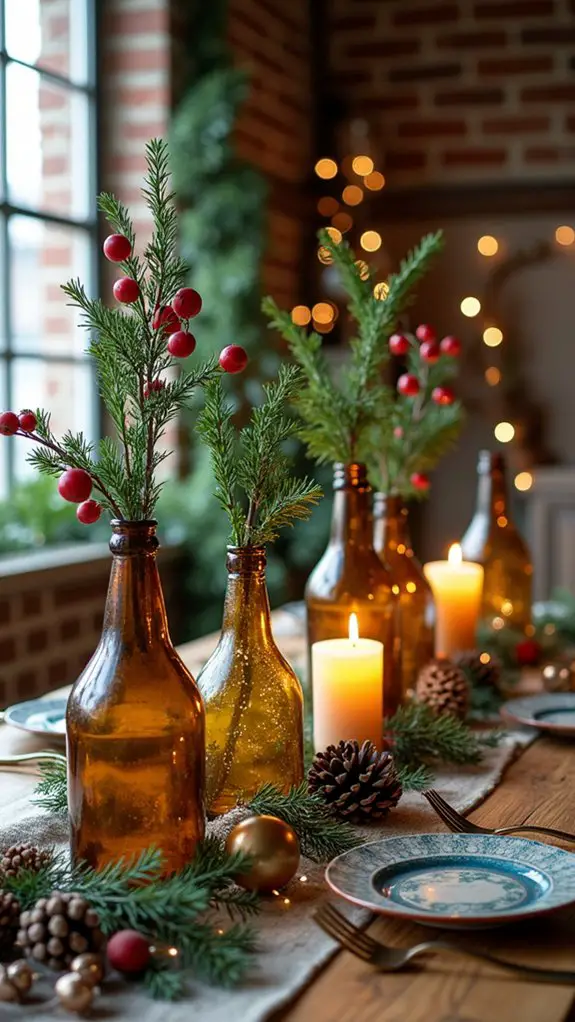 repurposed bottles as vases