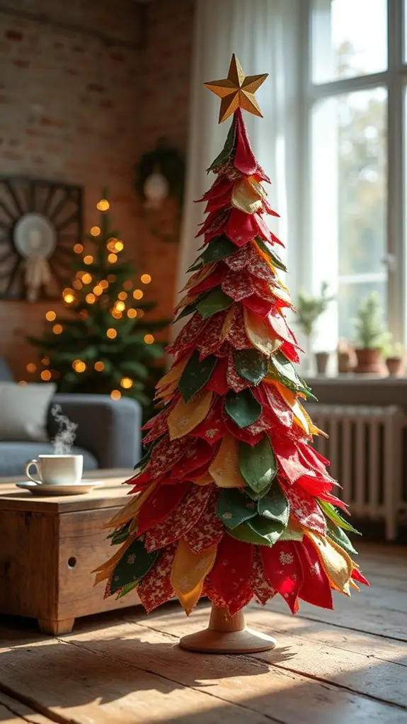 repurposed fabric holiday decor