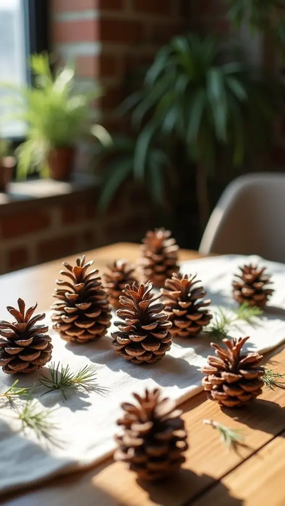 resin coated pinecone ornaments