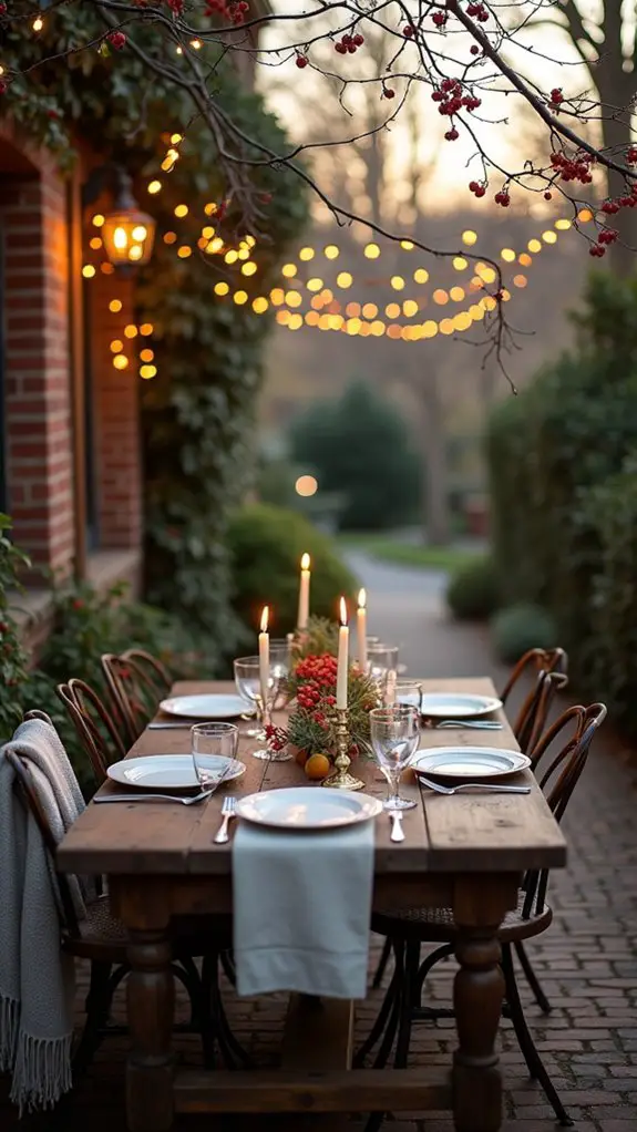 romantic outdoor dining setup