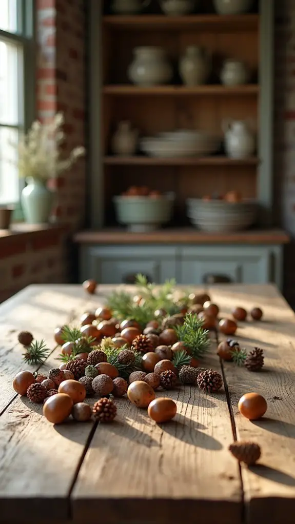 rustic acorns and nuts