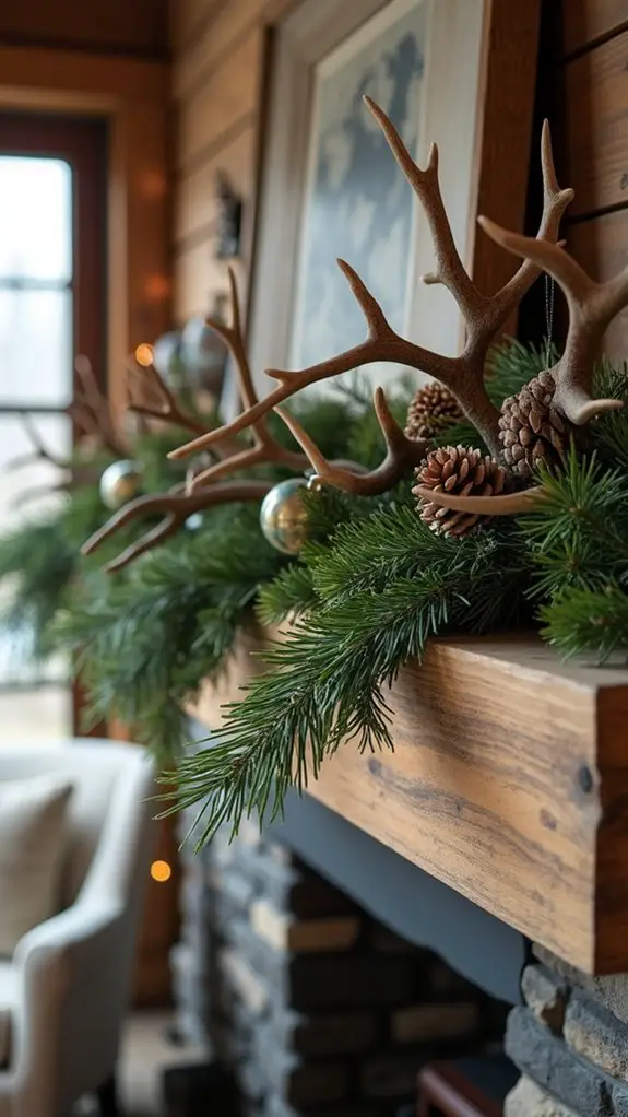 rustic antler holiday decor