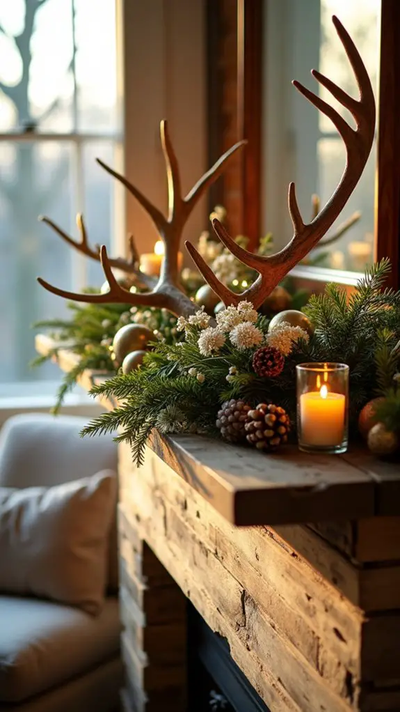 rustic antler wood centerpiece