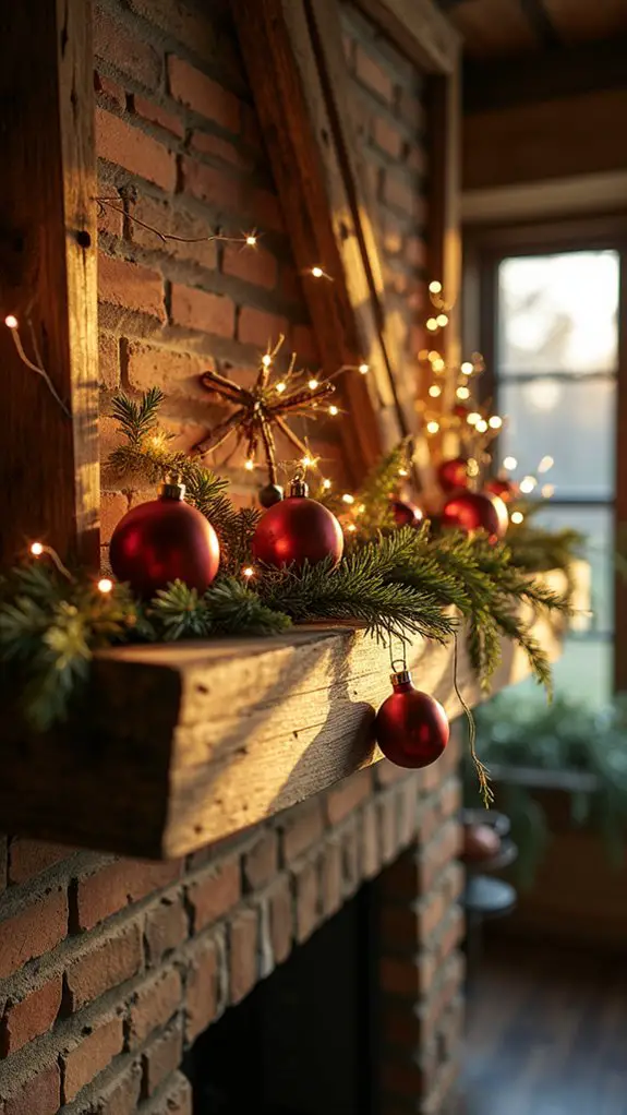 rustic beams with ornaments