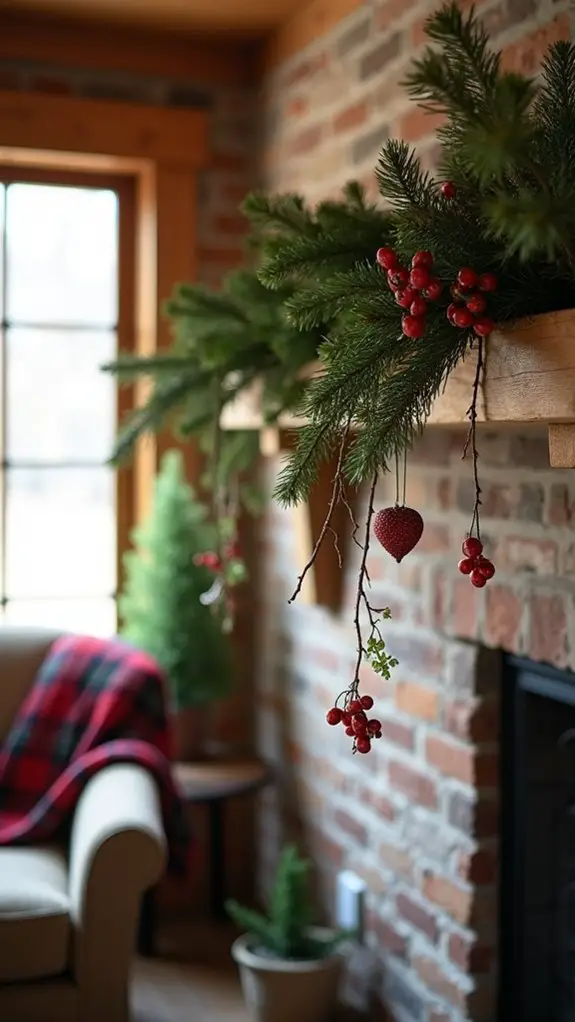 rustic berry and branch garland