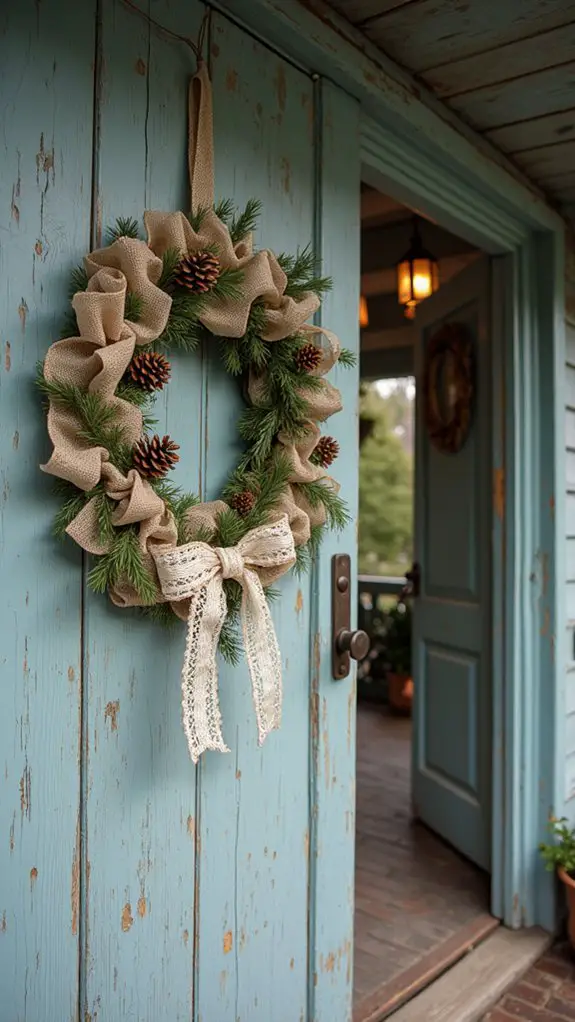 rustic burlap and lace
