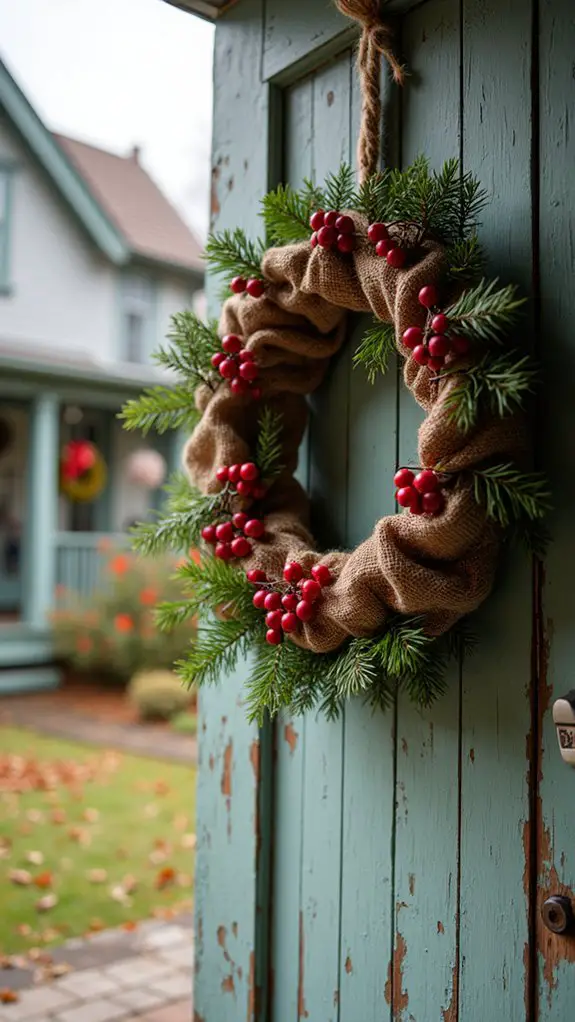 rustic burlap berry wreath