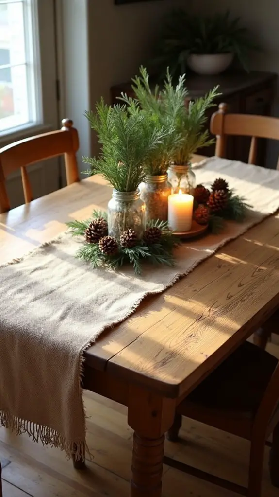 rustic burlap table decor