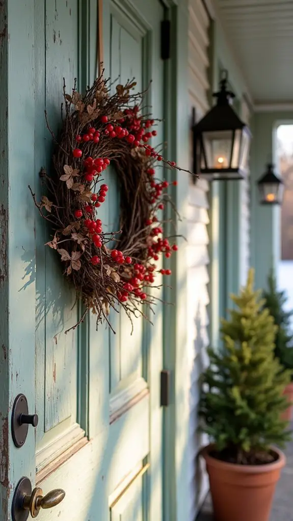 rustic can berry wreath