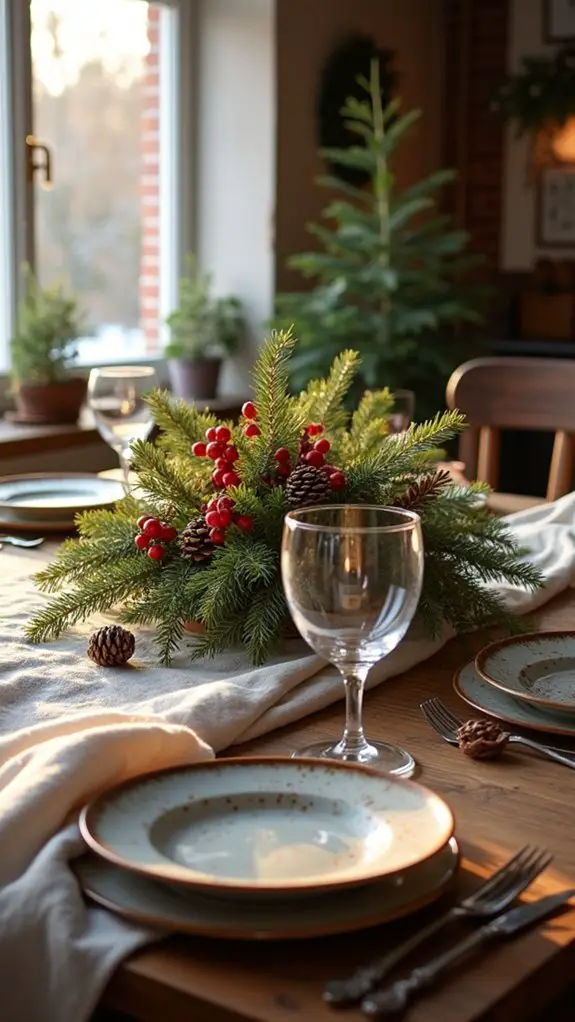 rustic christmas table setting