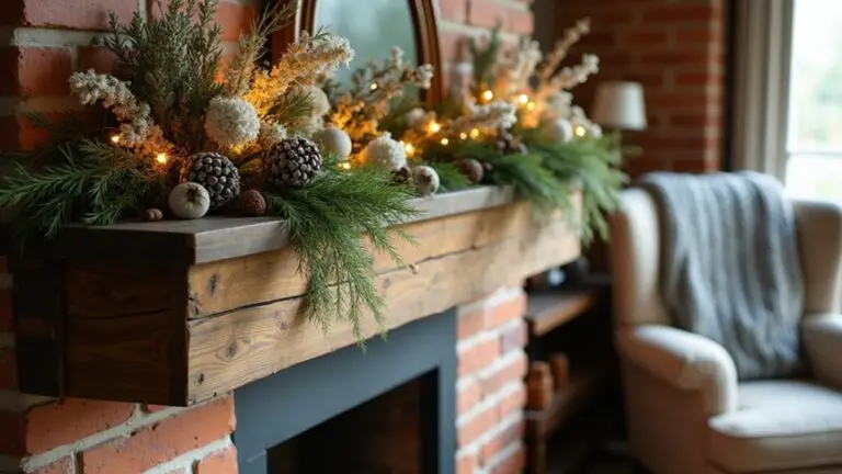 20 Natural Dried Flower Christmas Mantle Ideas for a Soft Rustic Touch rustic dried flower decorations