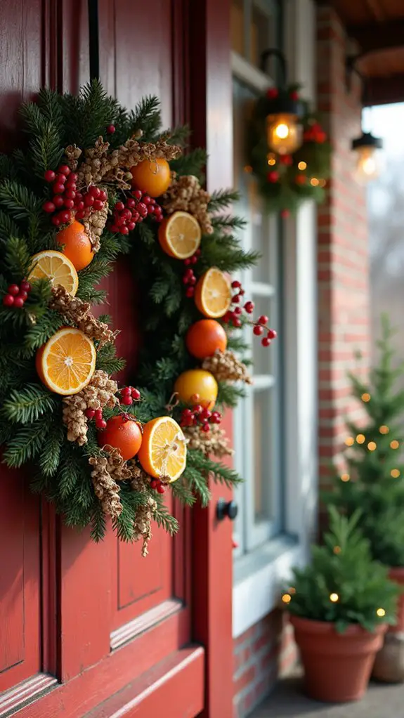 rustic dried fruit wreath