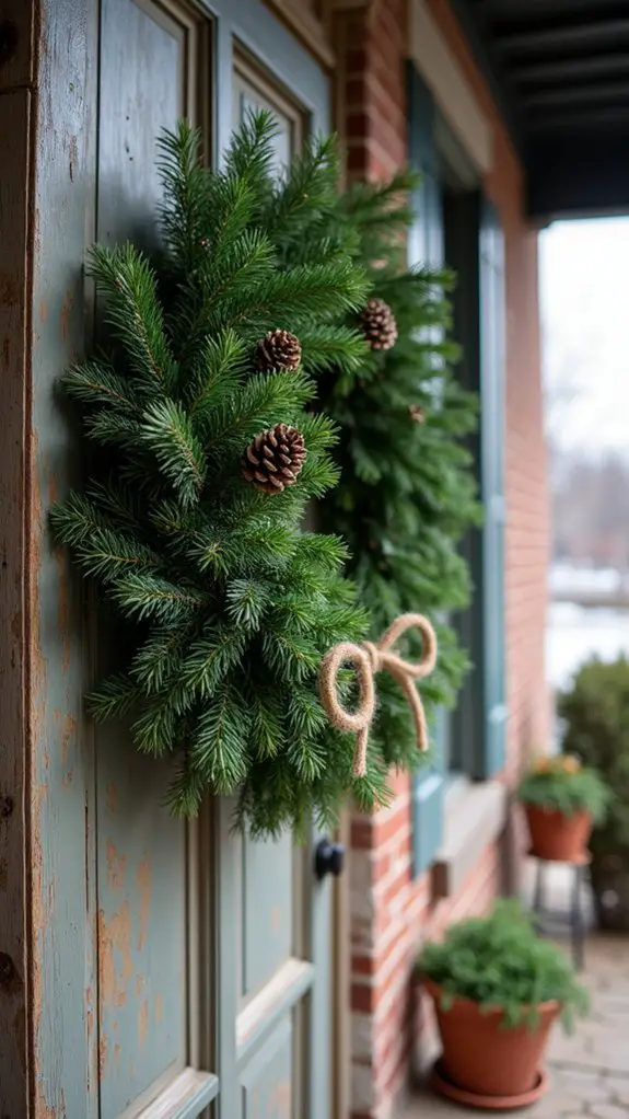 rustic evergreen holiday wreath