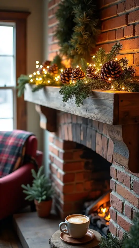 rustic farmhouse mantle decor