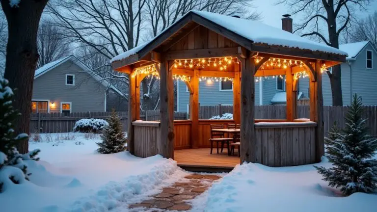 18 Rustic Gazebo Christmas Light Ideas That Shine in the Cold Winter Air rustic gazebo christmas lights
