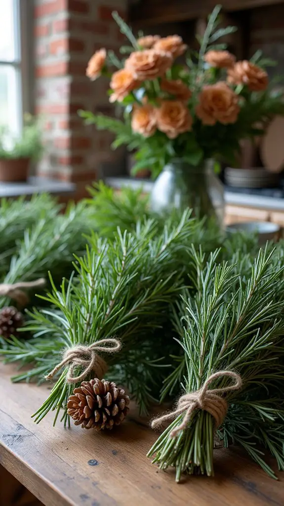 rustic herb bundles favors