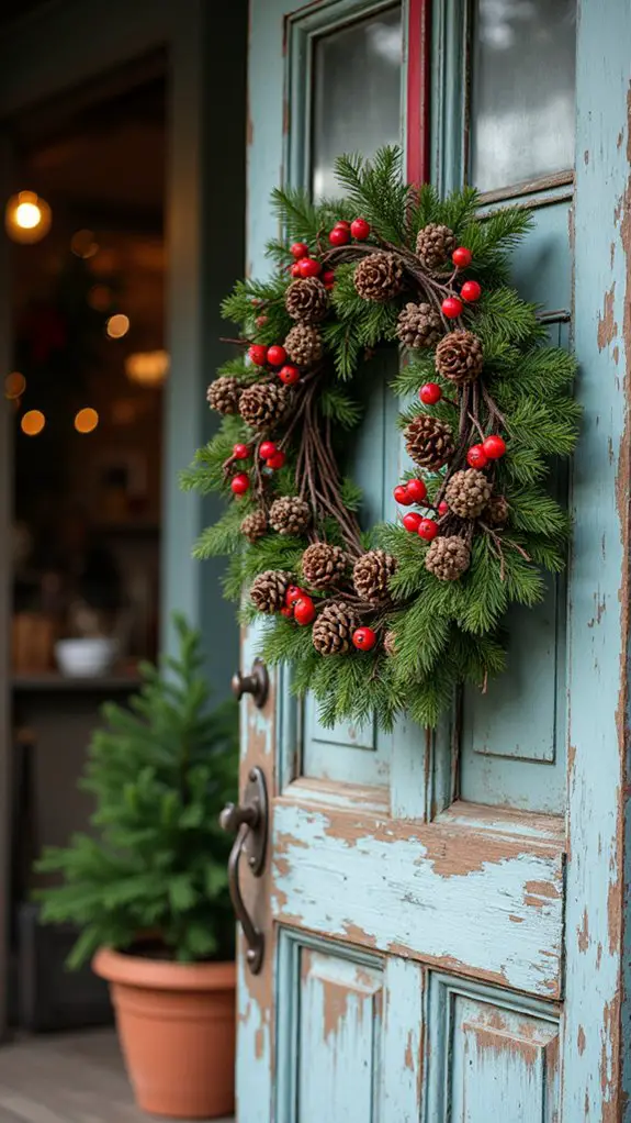 rustic holiday charm wreath