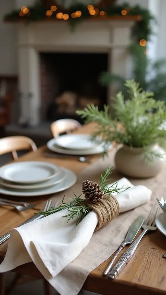 rustic holiday napkin rings