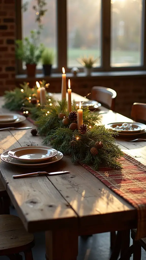 rustic holiday table setting