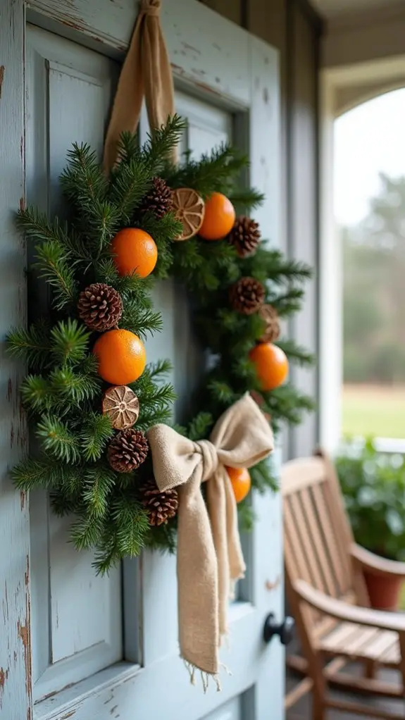 rustic holiday wreath charm