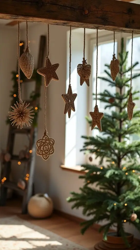 rustic jute rope ornaments