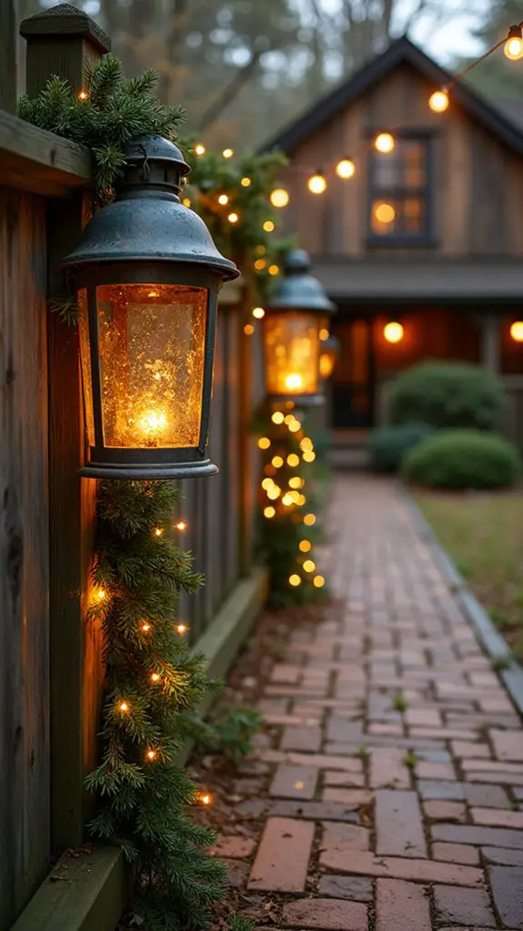 rustic lanterns with fairy lights