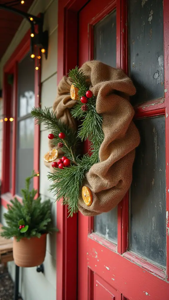 rustic natural burlap wreath