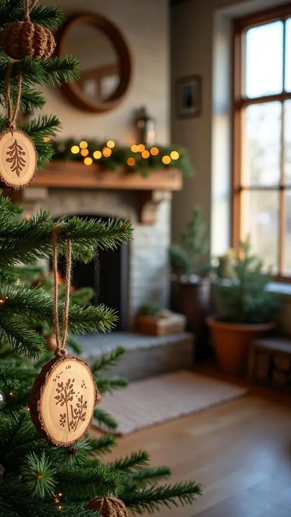 rustic personalized holiday ornaments