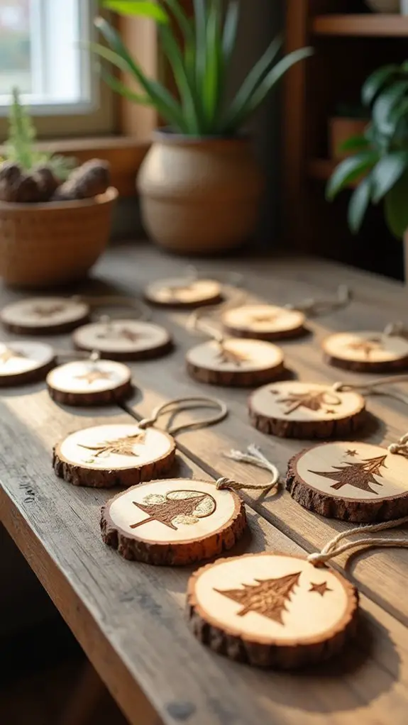 rustic personalized wooden ornaments